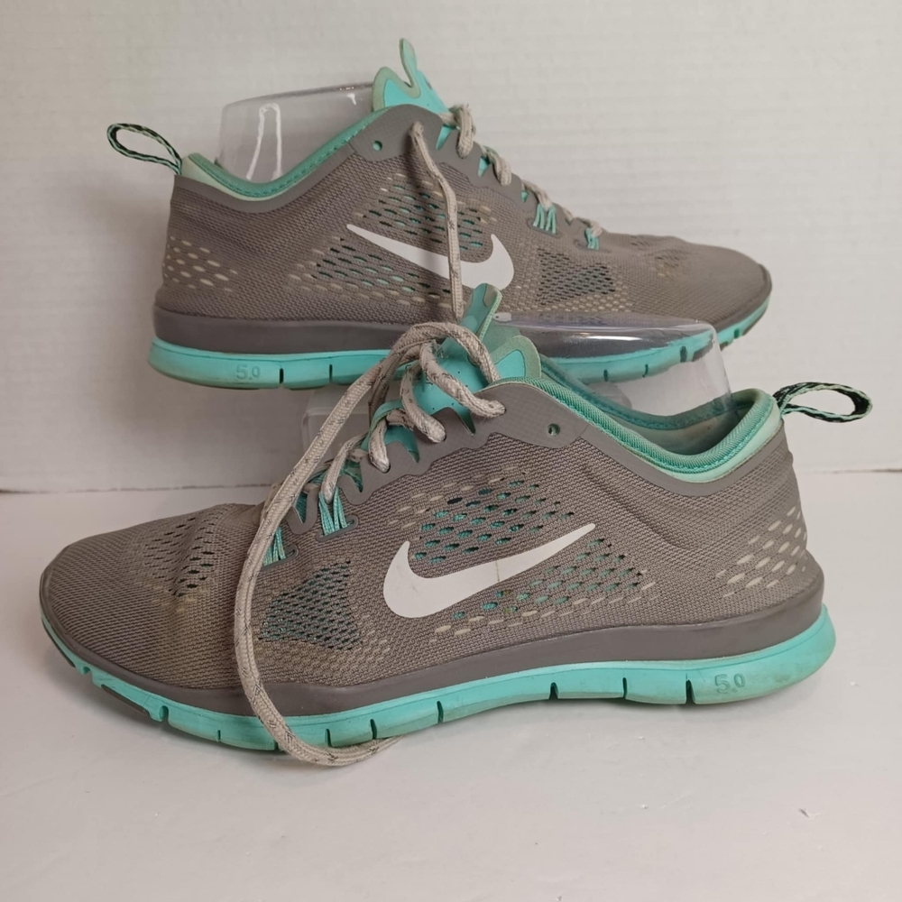 Nike Women's Free 5.0 TR Fit 4 Sneakers Teal/Gray Running Shoes Lace Up Sz‎ 7.5